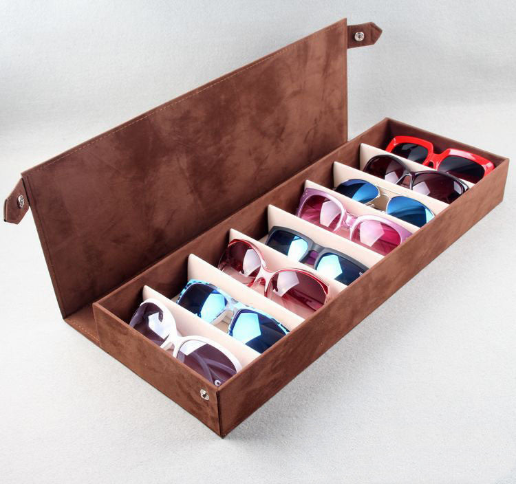 Leren fluwelen Brillendoos Delphine - Koffie