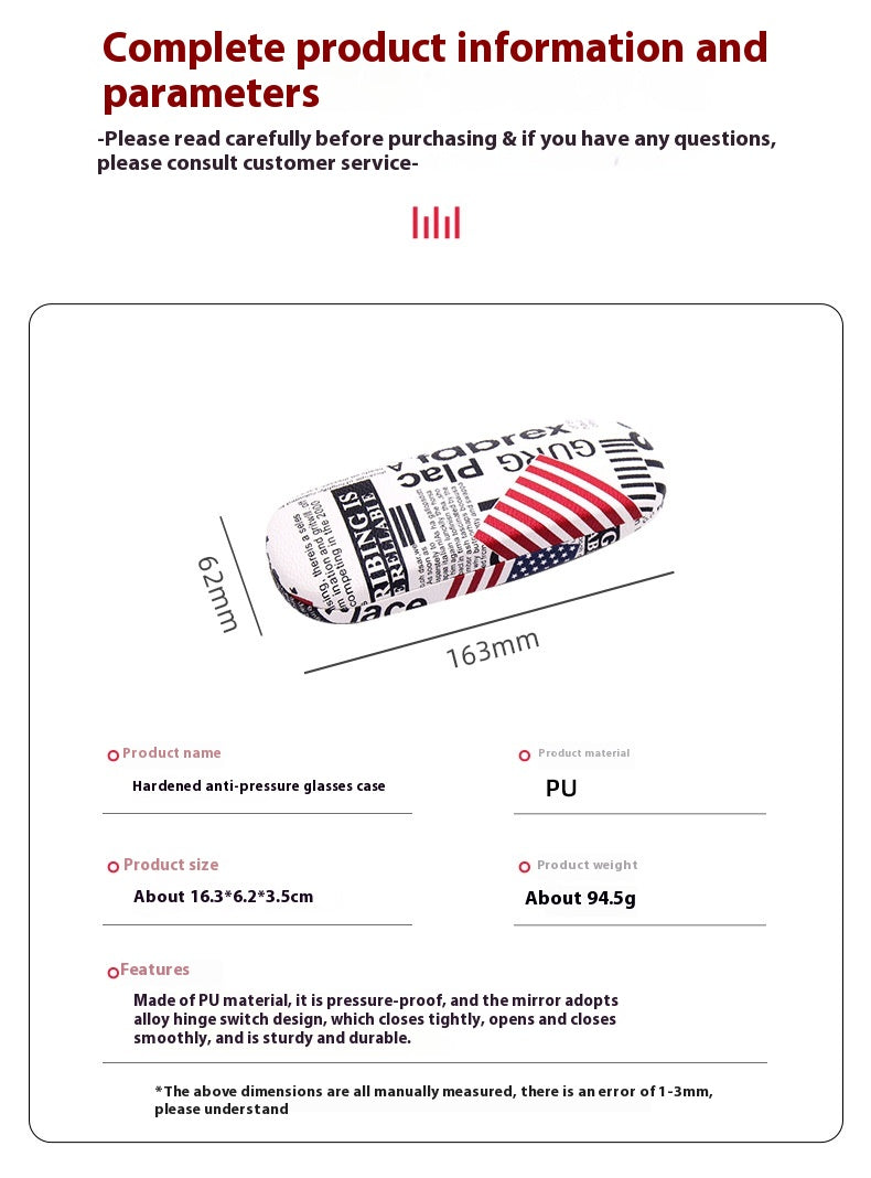 Print Brillenkoker Jules - Gebroken Zwart