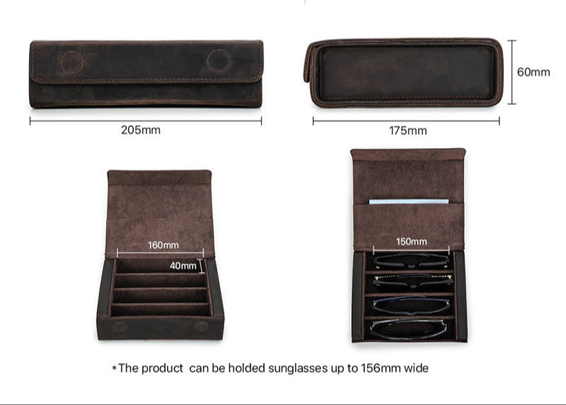 Leren Handgemaakte Brillendoos Laurent - Bruin