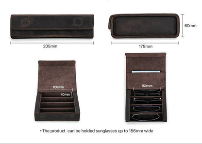 Leren Handgemaakte Brillendoos Laurent - Bruin