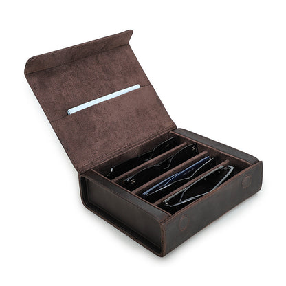 Leren Handgemaakte Brillendoos Laurent - Bruin