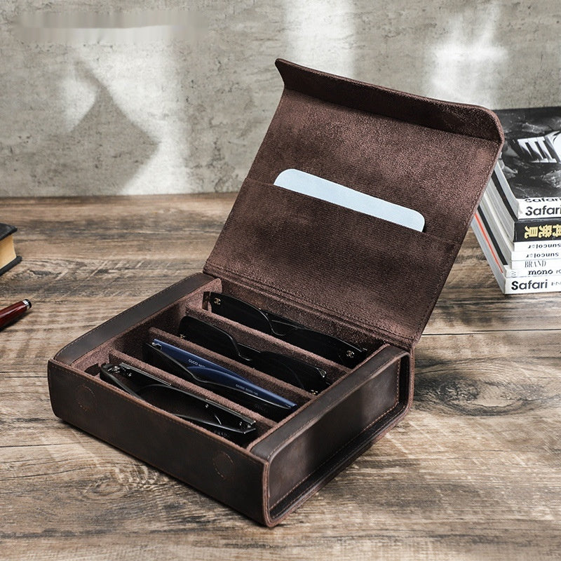 Leren Handgemaakte Brillendoos Laurent - Bruin