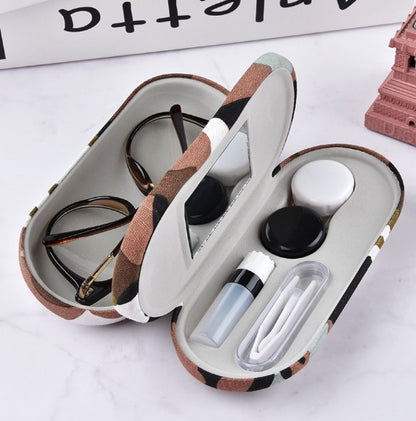 Camouflage brillenkoker met opbergruimte Roxane - Zwart wit