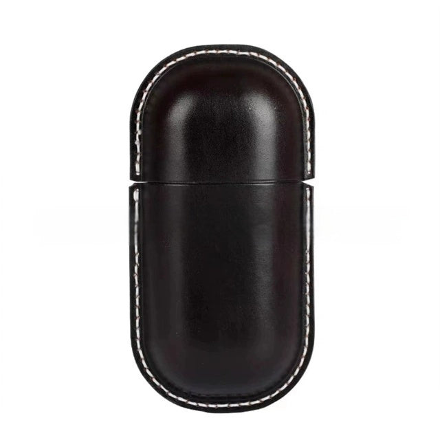 Handgemaakte Leren Brillenkoker Bastien - Zwart