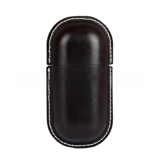 Handgemaakte Leren Brillenkoker Bastien - Zwart