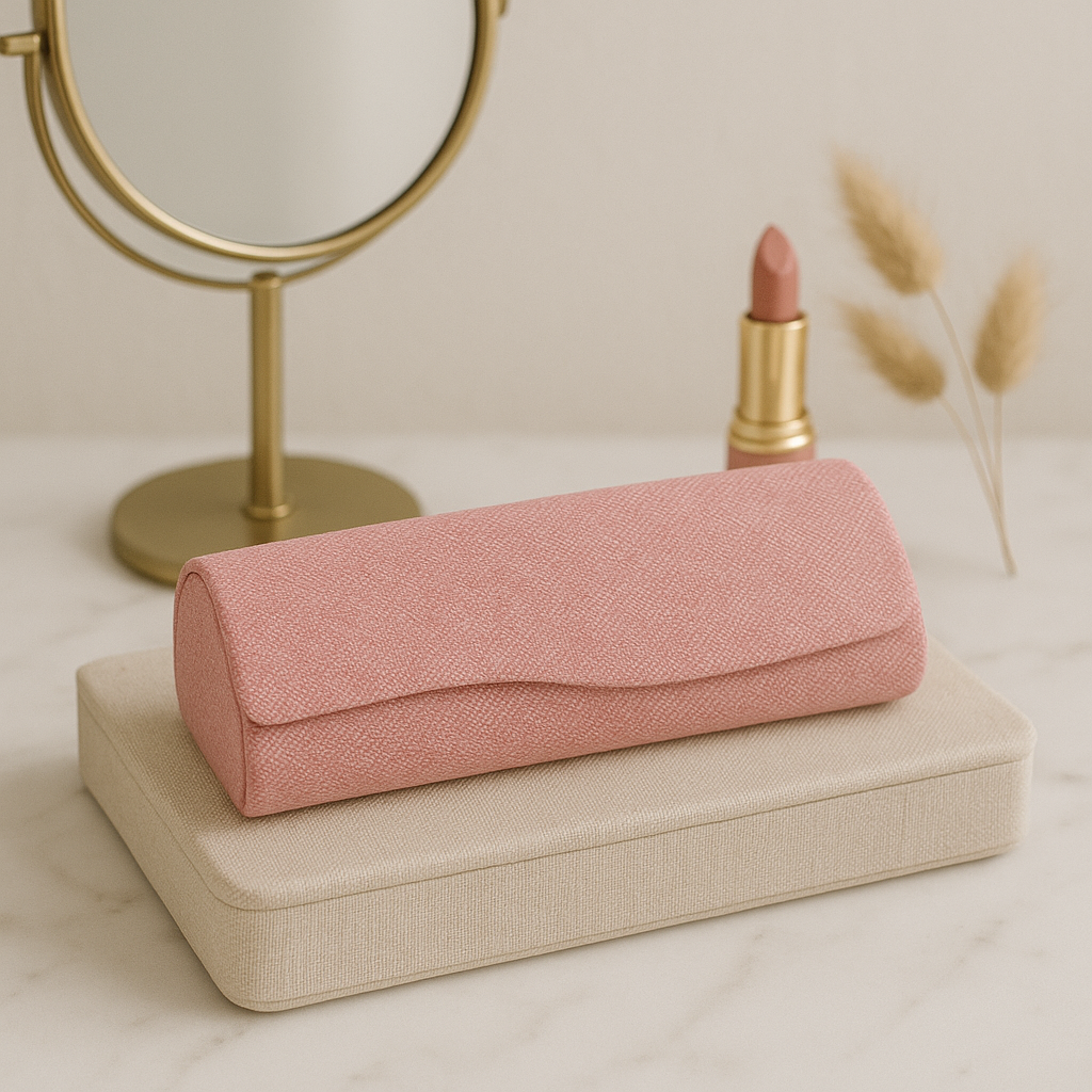 Leren brillenkoker Jolie - Roze