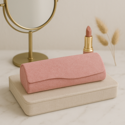 Leren brillenkoker Jolie - Roze