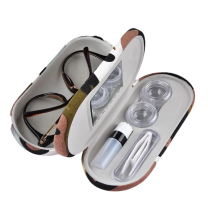 Camouflage brillenkoker met opbergruimte Roxane - Transparant