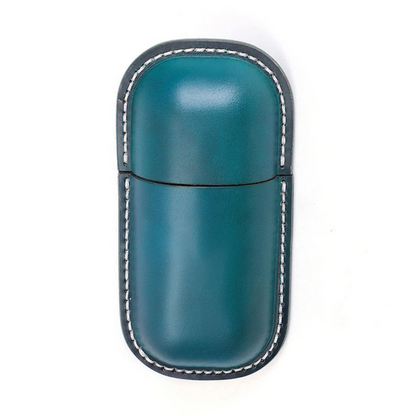 Handgemaakte Leren Brillenkoker Bastien - Blauw