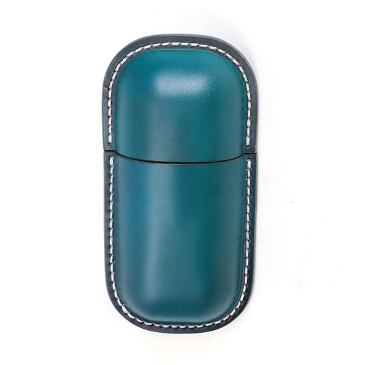 Handgemaakte Leren Brillenkoker Bastien - Blauw