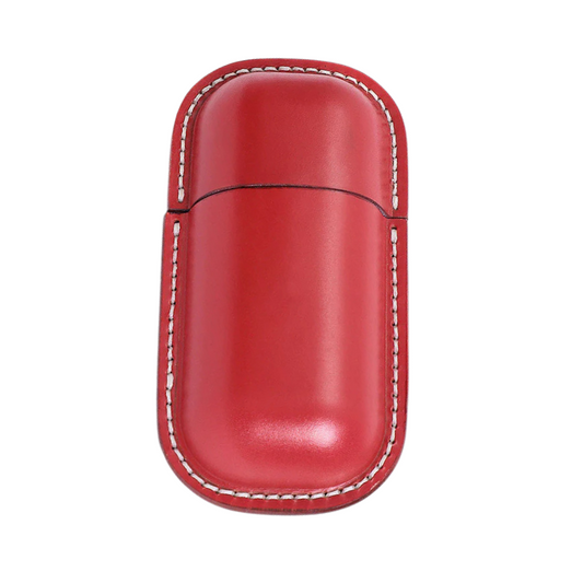 Handgemaakte Leren Brillenkoker Bastien - Rood