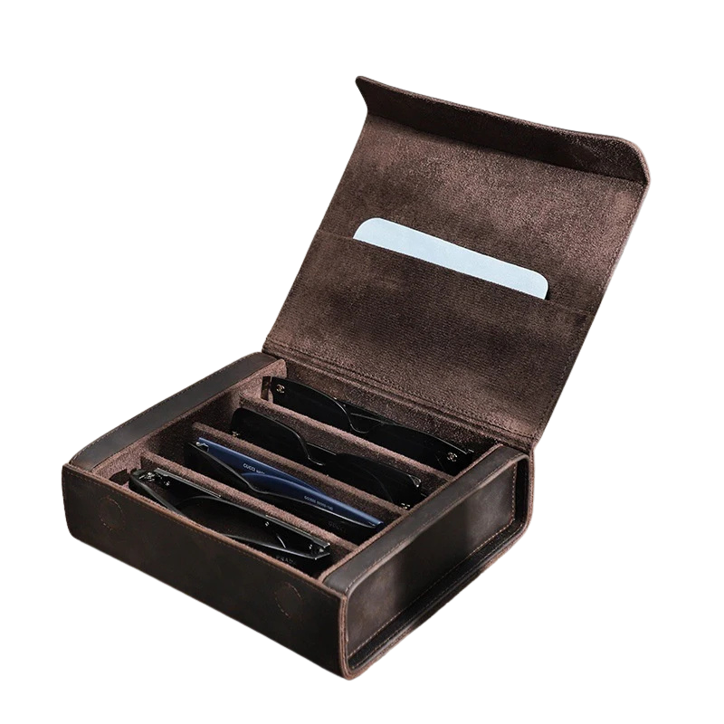 Leren Handgemaakte Brillendoos Laurent - Bruin