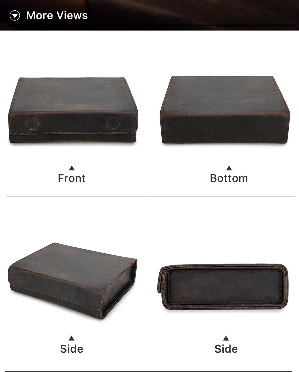 Leren Handgemaakte Brillendoos Laurent - Bruin