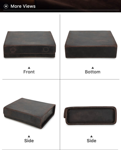 Leren Handgemaakte Brillendoos Laurent - Bruin