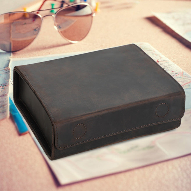 Leren Handgemaakte Brillendoos Laurent - Bruin