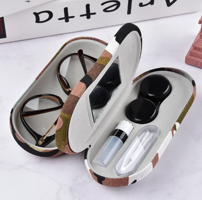 Camouflage brillenkoker met Opbergruimte Roxane - Zwart