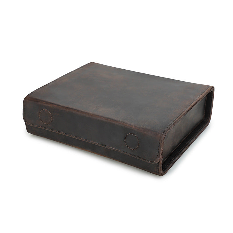 Leren Handgemaakte Brillendoos Laurent - Bruin