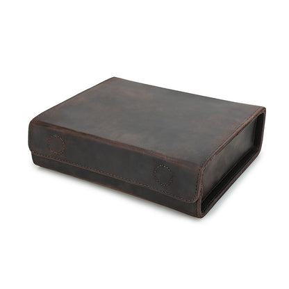 Leren Handgemaakte Brillendoos Laurent - Bruin